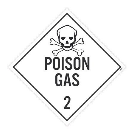 Nmc Poison Gas 2 Dot Placard Sign, Pk10, Material: Adhesive Backed Vinyl DL132P10